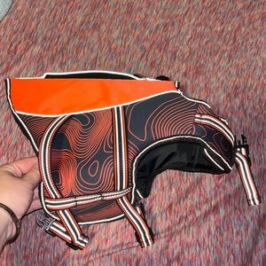 Arcadia trail dog life jacket, orange and black, NEVER WORN. Size Small